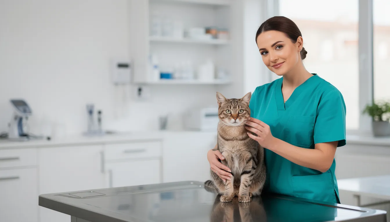 vétérinaire avec chat