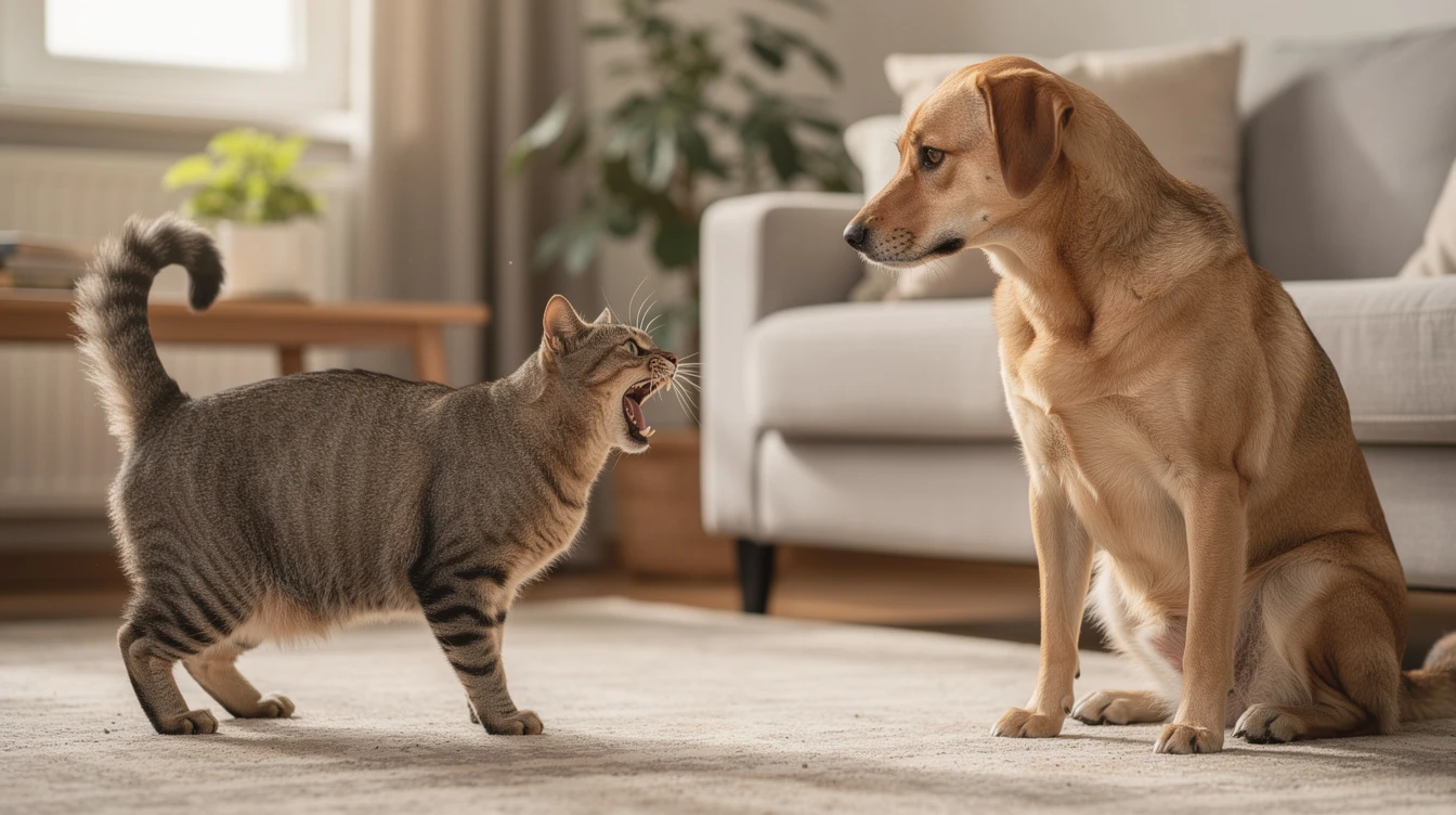 chat agressif envers chien