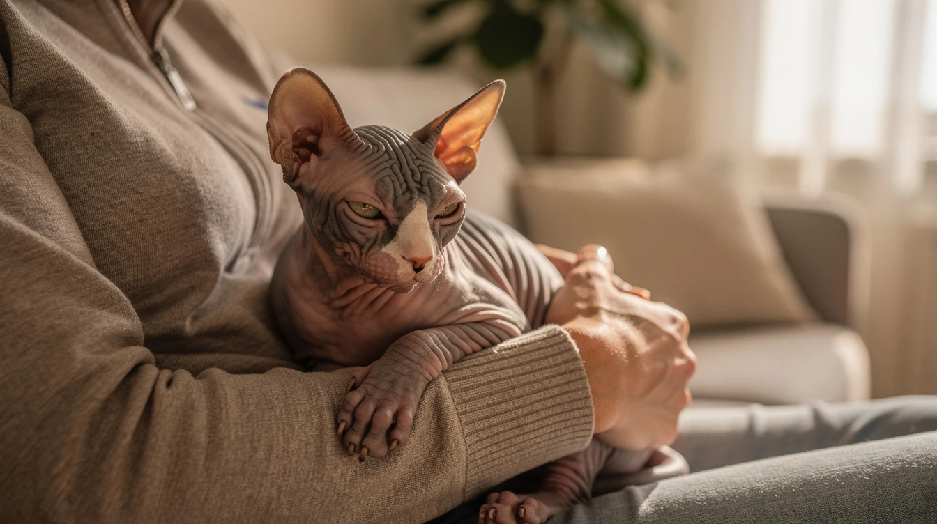 chat nu affectueux