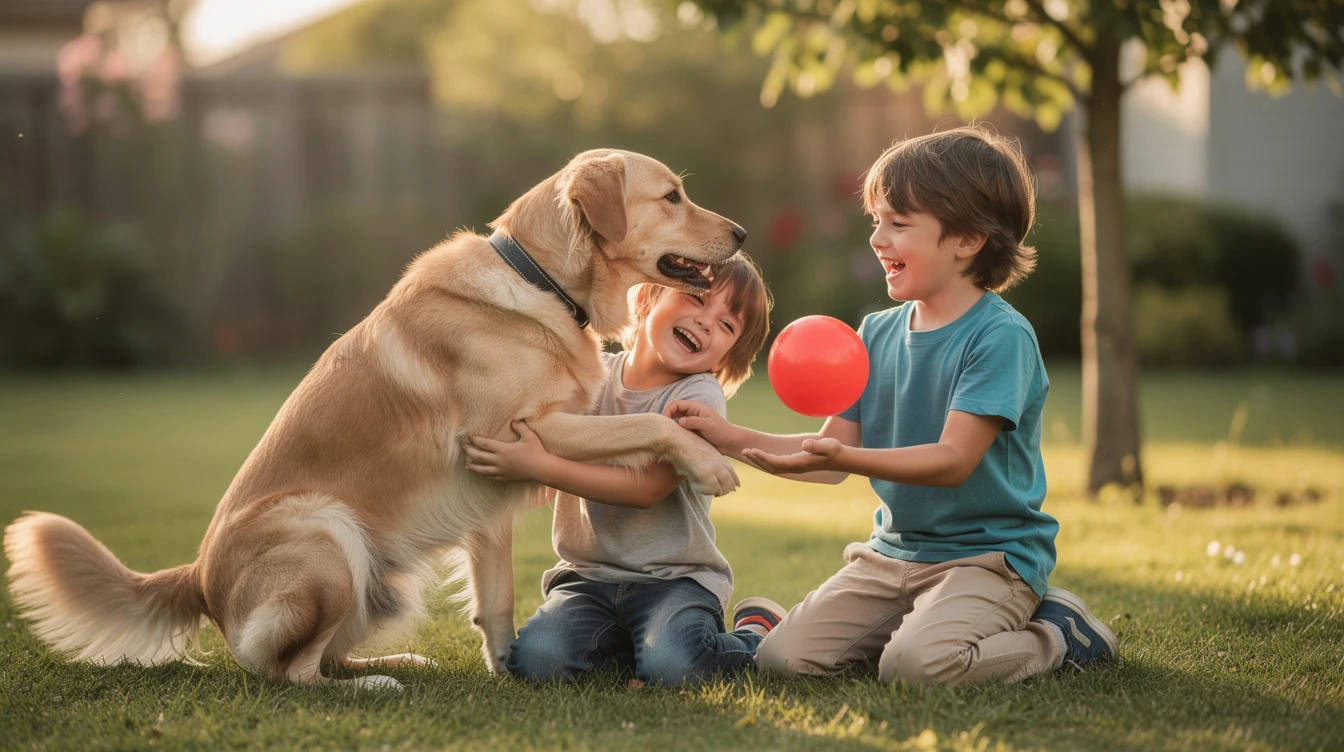 chien et enfants