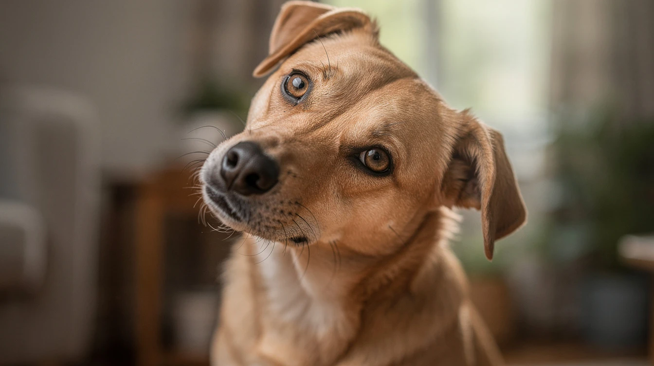 chien penche la tête